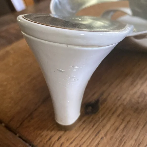 Etienne Aigner White Slide Sandals - Picture 3 of 8